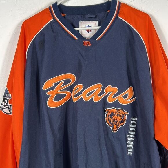 🔥🏈 “NWT” Vintage CHICAGO BEARS NFL Pullover Fleece Lined Embroidered Jacket 2X - Picture 2 of 10